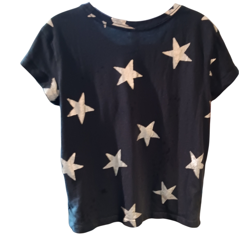 Old Navy Navy Blue Star Print Softest Tee Kids Size S (6-7) Short Sleeve - Picture 2 of 3